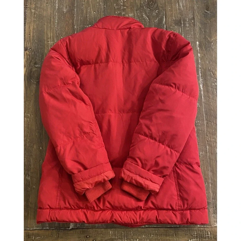Vintage Y2K GAP Puffer Jacket Red Unisex S Quilted Down Heavyweight Winter Coat